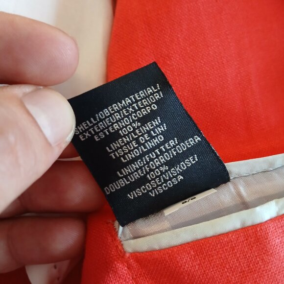 GANT - 100% linen red 3-button jacket - Sz 50 - Picture 8 of 8